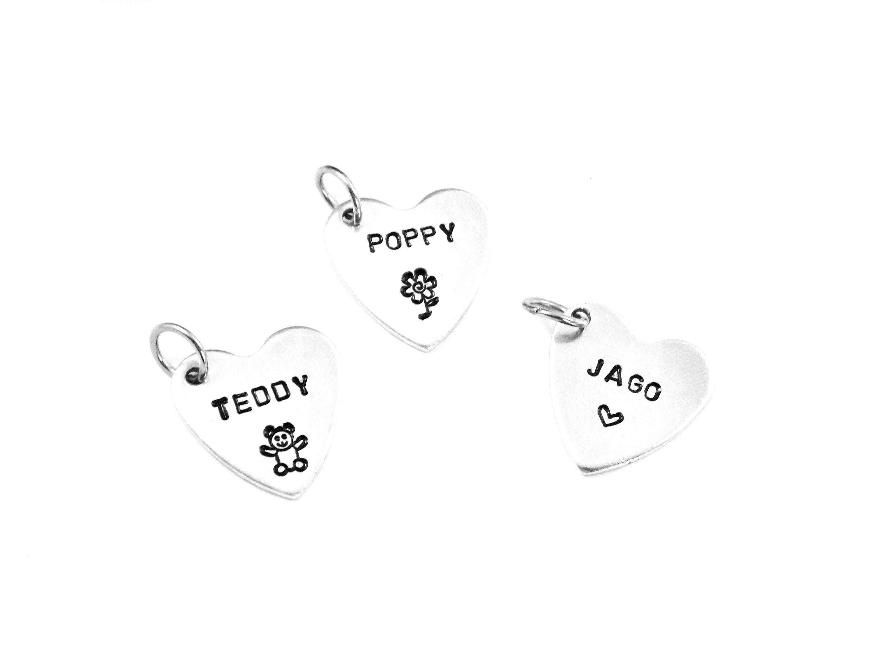 Porte-nom pour porte-clés, Porte-noms supplémentaires pour porte-clés, Mini porte-nom, Porte-nom en argent, Porte-clés coeur, Porte-nom de cheval, Cha