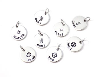 Extra Tags für Schlüsselanhänger, Ersatzmarken für personalisierte Schlüsselanhänger, Namensschilder für Schlüsselbund, Runde Metallmarke, Benutzerdefiniertes Namensschild, Schlüsselanhänger