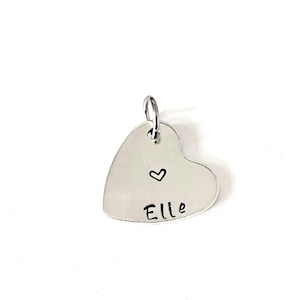Etiqueta de identificación de corazón de metal, llavero de corazón, llavero pequeño, dije de ramo, llavero personalizado, mini etiqueta de identificación, etiqueta pequeña para mascotas, dije de brida personalizado