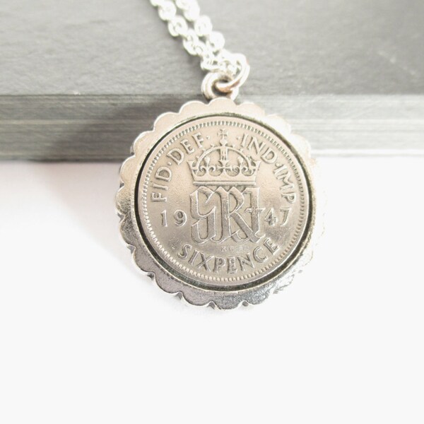 1947 Lucky Sxpence Con Great Brtan George V Perfect - Etsy - Foto 8