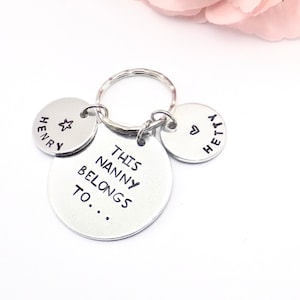 Nanny Keyring, Nanny Gift, Nan Birthday, Birthday Gift for Nannie, Nana Keyring, Personalised Gift for Grandma, Mother&#39;s Day Gift