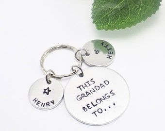 Grandad Keyring, Grandpa Gifts, This Grandad Belongs To, Father's Day Gift for Grandad, Grandad Gift from Granddaughter, Gift from Grandson