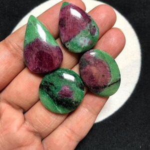Cabujón de rubí zosita, 4 piezas, tamaño aproximado 29-22 mm - SKU-3-C-430