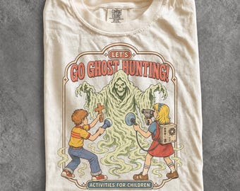 Vintage Ghost Hunting 90s Graphic Tee, Retro Dark Humor Comfort Colors® Creepy Activity Shirt
