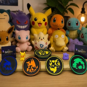 Podkładki Pokémon | Ewolucje | 9,5 cm | Spód korkowy