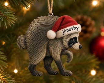 Jimothy Wooden Ornament, Viral Seattle Raccoon Christmas Decor, Funny Secret Santa Gift, Jimothy the Raccoon Keepsake