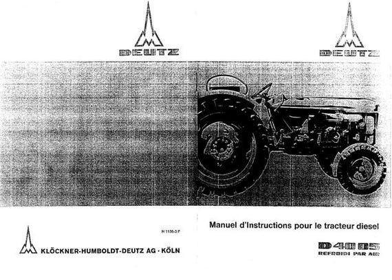 Deutz D4005 Diesel Tractor Operators Manual PDF Download