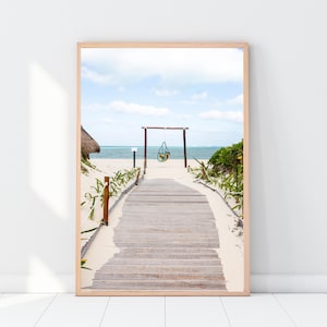 Framed Photography Print Mexico, Wall Art, Art Print Travel Photo, Around the World Series, Beach and sand view in Mexico