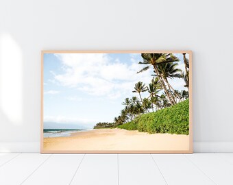 Maui Beach Photography Print: Hawaii Palm Trees Landscape Wall Art