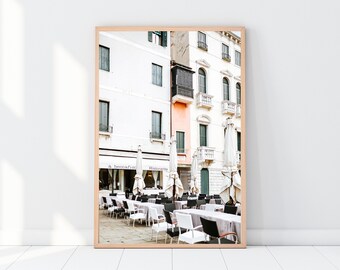 Venedig Restaurant Fotografie Druck: Italien Reise Wandkunst