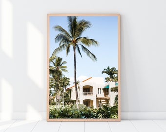 Impresión fotográfica de palmeras de Maui: arte mural tropical hawaiano