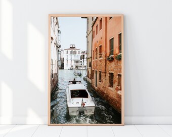 Venedig-Kanal-Fotodruck: Italien-Reisefotografie, Stadtansicht, Wandbild