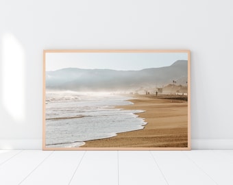 Los Angeles-strandfotografieprint: muurkunst kust Californië
