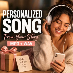 Custom Song, Personalized Song from Your Story, Birthday Wedding Anniversary Gift, MP3 WAV Lyrics