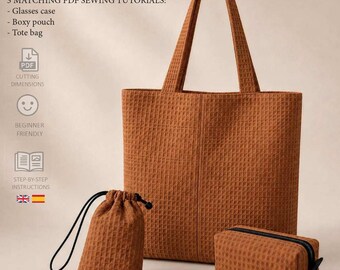 Set di cartamodelli Lur Collection: borsa tote, pochette rigida e astuccio per occhiali - Tutorial in PDF