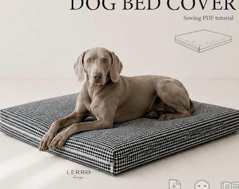 Washable Zippered Pet Cushion Cover Tutorial, Removable Dog Bed sewing tutorial (PDF download)