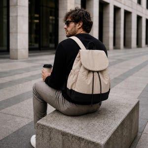 Backpack Sewing Tutorial PDF, Drawstring, DIY Rucksack, Beginner Sewing step-by-step, minimalist everyday bag image 3
