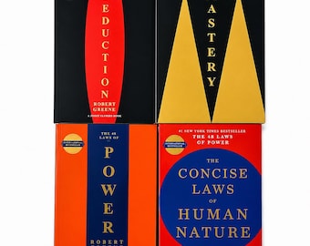 Set of 4 Robert Greene Books – The 48 Laws of Power, Mastery