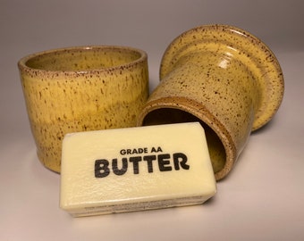 Yellow-Butter-Pottery-Butter Crock-Girlfriend Gift-Butter Dish-Gift for Her-Wedding Gift-Home Decor-Housewarming Gift-Kitchen Decor-Ceramic