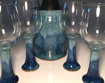 Wine Chiller-Utensil Holder-Wine Glasses-Gift for Her-Wine Glass-Anniversary Gift-Gift for Mom-Wedding-Kitchen-Best Friend Gift-Wine Rack
