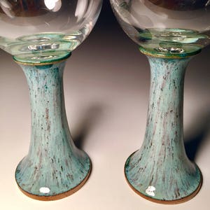 9th Anniversary Pottery-Kitchen Utensil Holder-Wine Glass-Wine Chiller-Wine Glasses-Gift for Her-Wine Glass-Anniversary-Wedding Gift Set image 6