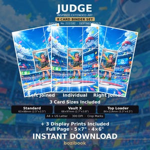 Può includere: Un set digitale di carte con arte estesa ispirate a Judge, raffiguranti uno stadio con un personaggio che indica. Include tre dimensioni di carte: Standard 63x88mm, Vault X 68x97mm e Top Loader 84x114mm, oltre a stampe da 5x7 e 4x6 pollici.