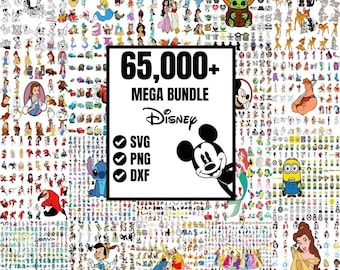 65000+ Disney Special Mega Bundle SVG PNG | Princess, Mickey Mouse, Pixar Clipart | Digital Download Sublimation Files | Cartoon Bundle
