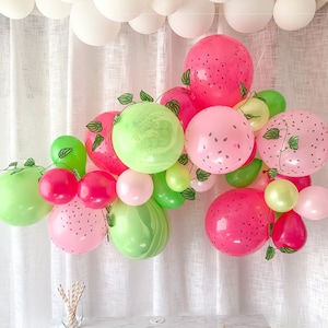 Watermelon party decorations for girls, Watermelon balloon arch banner garland, One Melon First Birthday decor, Party supplies diy kit Pink