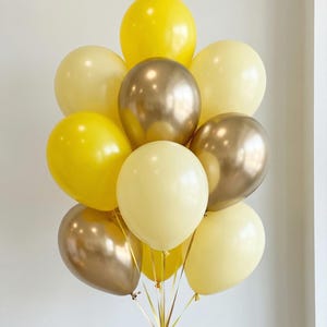 Lemon Balloon Bouquet: Yellow & Gold Party Decoration