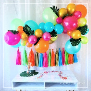 Palm Leaf Balloon Arch backdrop kit, Birthday Pool Party Tropical Decorations for women, Miami Palm springs Party Decor, Themed ideas