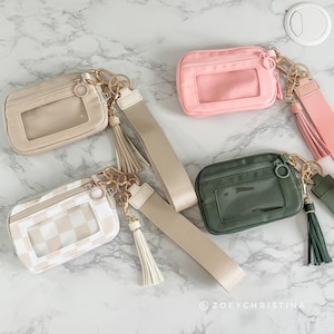 Nurse Graduation Gifts for women - Phlebotomist accessories - Tassel Zipper Wristlet Wallet with Clear ID Slot