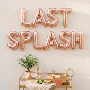 Last Splash Bachelorette Balloons: Rose Gold Pool Party Decor