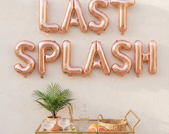 Last Splash Bachelorette Balloons: Rose Gold Pool Party Decor