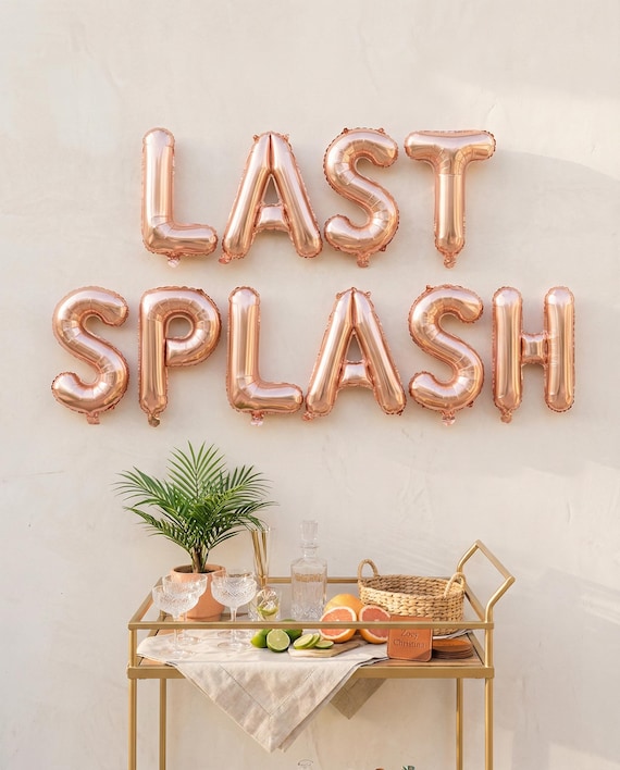 Last Splash Bachelorette Balloons: Rose Gold Pool Party Decor