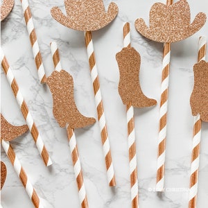 last Ride rodeo bachelorette party decorations Paper Straws hoedown party supplies, Birthday theme, farm theme cowgirl accessories 12pk image 9