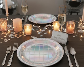 Disco Ball Paper Plates: 80s Party Decorations, Bachelorette Decor (20 Pack)