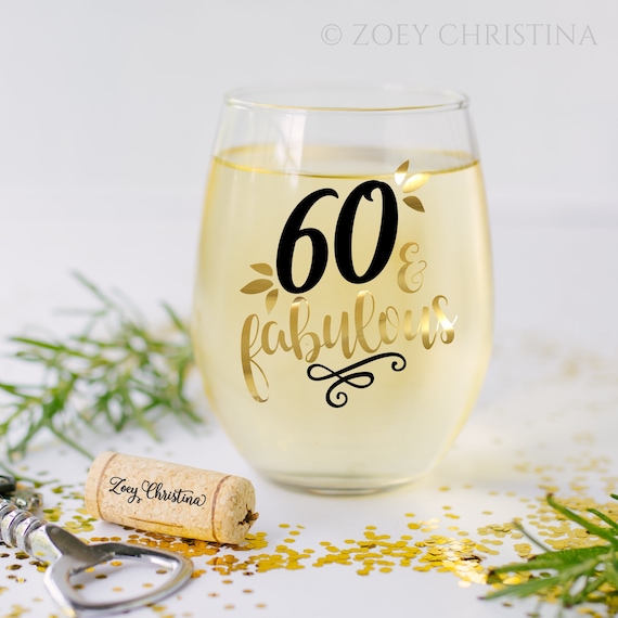 60th Birthday Wine Glass: Cheers to 60 Years, Party Favor - Etsy