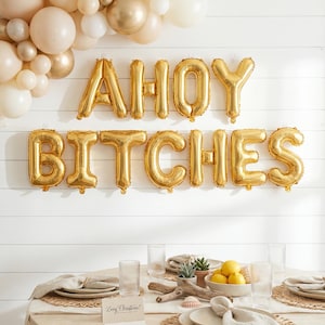 Nautical Bachelorette Party Balloons: Nauti Pool Ahoy Decorations