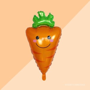 Happy Carrot Balloon, Easter birthday party decorations, Spring event decor and supplies, Bridal or baby shower accessories