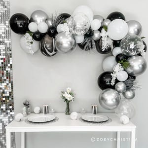 Black and White Baby Shower Decorations, Monochrome Party decorations for her, Graduation Party Supplies accessories for him
