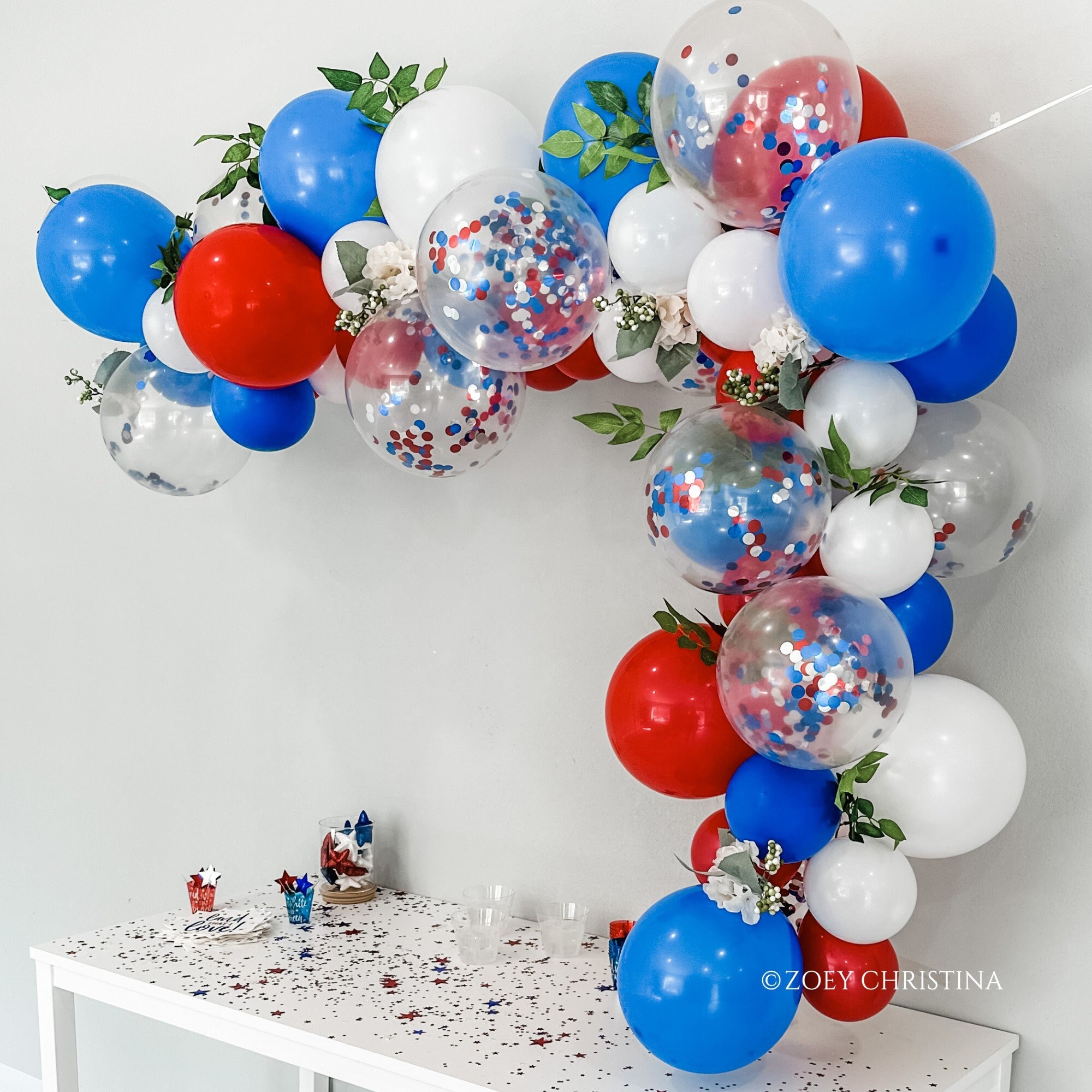 69PCS Red White and Blue Graduation Decorations Class of 2024 Red and Blue  Congrats Grad Banner Graduation Photo Booth Props 2024 College Graduation
