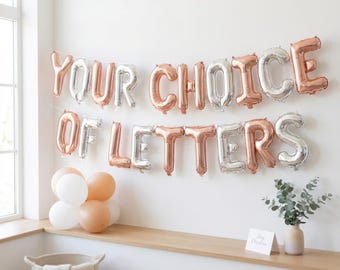 Custom Name Balloon Decorations: 16 Inch Letter Balloons