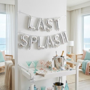 Last Splash Bachelorette Balloons: Rose Gold Pool Party Decor image 3