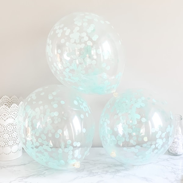 Light Pastel Mint Green tones Party Decorations Supplies, Greenery Theme Birthday Confetti balloon Bridal shower baby eucalyptus