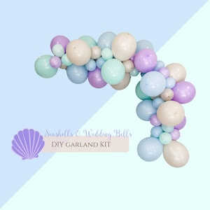 Seashells and wedding bells bachelorette party balloon banner - Bridal Shower themed decorations - Beach wedding theme - Coastal engagement