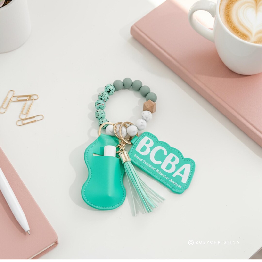 BCBA Gift: Silicone Beaded Wristlet Keychain With Lip Gloss Holder ...