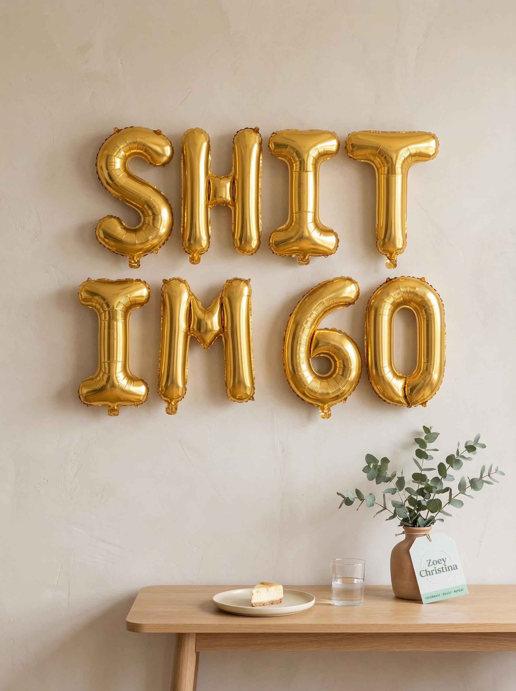 Shit Decarations Shit Im 60 Balloon Banner: 60th Birthday Party Decorations for Women ...
