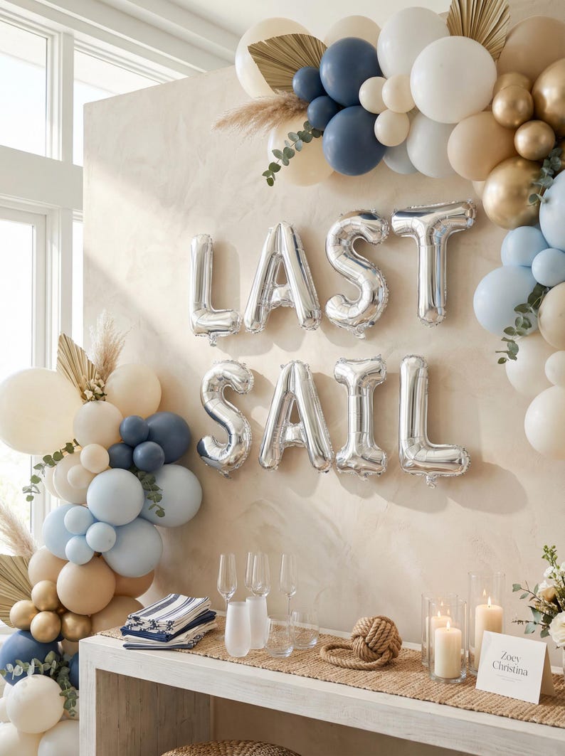 Last Sail Before The Veil Balloons: Bachelorette Nautical Decor afbeelding 2