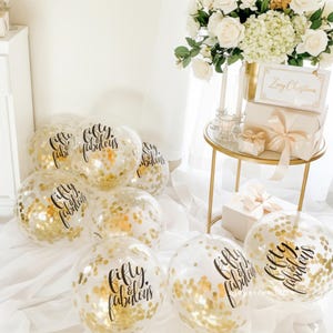 50th Birthday Rose Gold Confetti balloon bouquet, Single fifty and fabulous balloon party decorations for her Cheers to 50 years bday