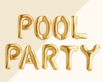Pool Party Balloons: Bachelorette, Birthday Decorations (16")